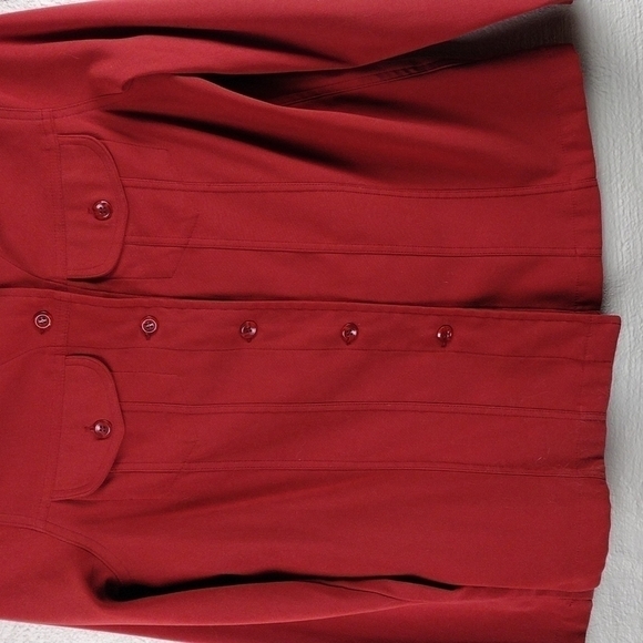 ISLANDER Vintage Rust Poylester Two Piece Button Down Too Straight Leg Pantsuit - Picture 4 of 15